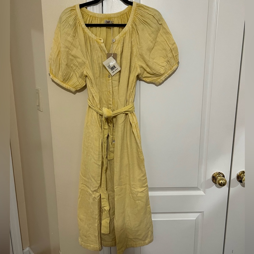 Faherty Dream Cotton Gauze Carmel Dress In Sahara Sun